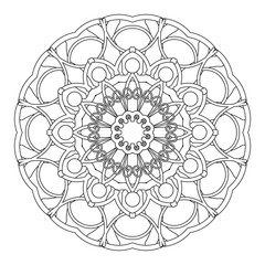 Coloring book page. Vintage decorative elements. Vector illustration