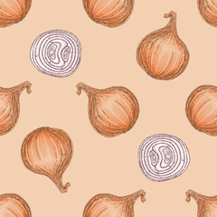 Bulb Onion Seamless Pattern