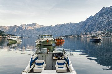 Sunny morning view of Kotor bay, Montenegro.