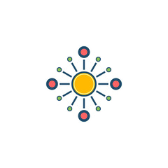 Node Flat Vector Icon.