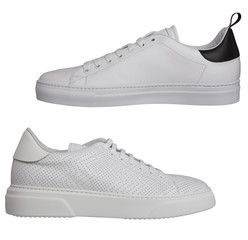 Elegant men's sports shoes on a white background.