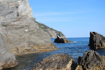 Fototapeta na wymiar Mediterranean rocky coast Italy