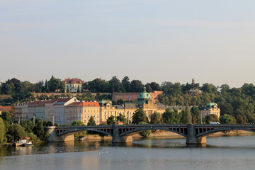 View of Manesov bridge in Prague Czech Republic