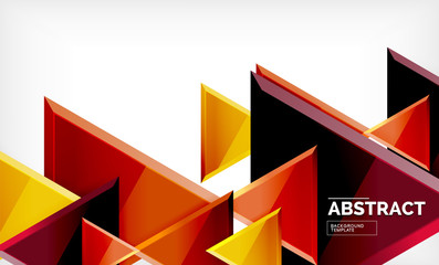 Triangular low poly background design, multicolored triangles