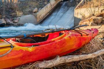 whitewater kayak and water inlet