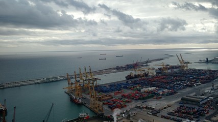 view of port of barcelona spain