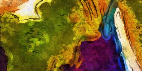 Abstract watercolor background. Paint in water on paper. Fresh and juicy colors. Beauty pattern for design with art elements.