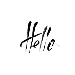 brush lettering hello