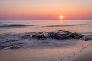 Beautiful Sunrise on the beach in Primorsko, Bulgaria