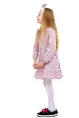 The little girl thinks.