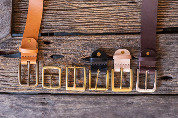 Brown leather belt handmade craftsmanship working