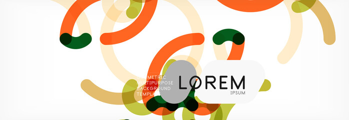 Curly lines abstract background, color overlapping linear texture