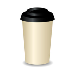 Realistic coffee cup vector template, for your design mock up.
