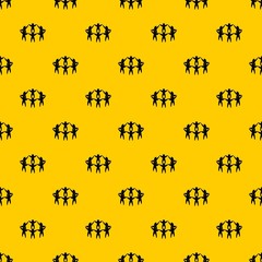 Team or friends pattern seamless vector repeat geometric yellow for any design