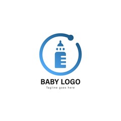 Baby logo template design. Baby logo with modern frame vector design