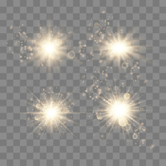 Set of glowing lights