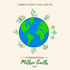 Earth Day illustration of eco friendly activities