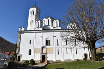 Fototapeta premium The Eastern Orthodox monastery of Venerable Prohor of Pcinja situated in Kozyak Mountain, South Serbia very close to the border with North Macedonia
