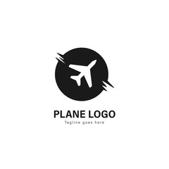 Plane logo template design. Plane logo with modern frame vector design