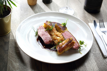 Exquisite dish of duck stewed in honey.