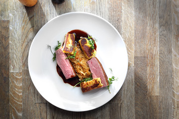 Exquisite dish of duck stewed in honey.