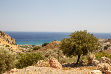 Coast of the Greek island Rhodes. Mediterranean sea.