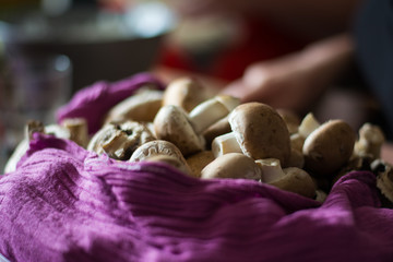 Pilze in einem Korb