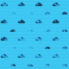 Obraz premium Seamless abstract pattern of clouds. Texture in blue and black colors.