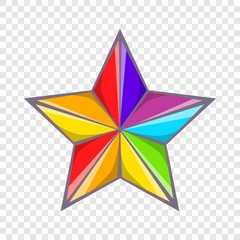 Star in colours of LGBT icon in cartoon style isolated on background for any web design 