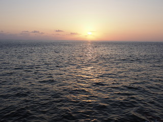 Marvelous sunset over bay of Acapulco city in Mexico