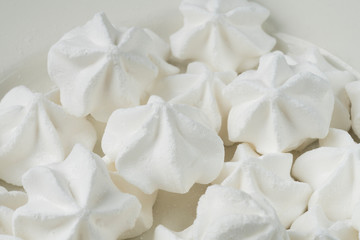 close up of  white meringue for wedding party