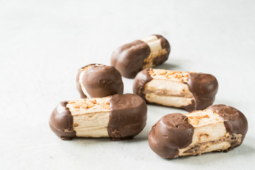 typical Dutch cookie with chocolate, called Bokkepootje