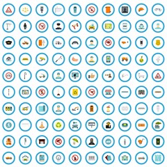100 municipal icons set in flat style for any design vector illustration