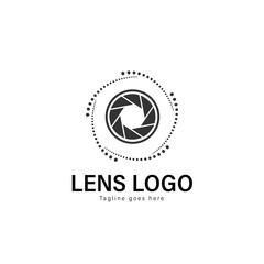 Lens logo template design. Lens logo with modern frame vector design