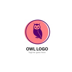 Owl logo template design. Owl logo with modern frame vector design