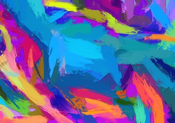 Abstract art background. Oil painting style on canvas. Warm colorful texture. Soft paint brushstrokes. Modern art. Contemporary artistic print. Template for design products decoration. Creative decor.