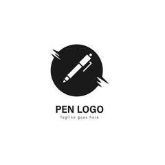 Fototapeta na wymiar Pen logo template design. Pen logo with modern frame vector design