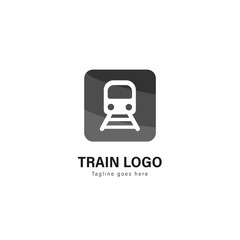 Train logo template design. Train logo with modern frame vector design