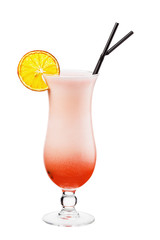 Flamingo. Alcohol cocktail isolated on white