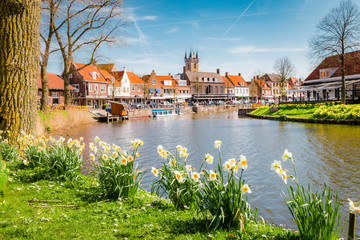 Historic town of Sluis, Zeelandic Flanders region, Netherlands - obrazy, fototapety, plakaty