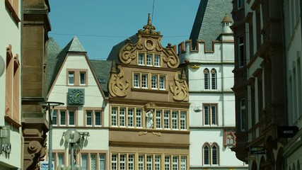 Historic House facades Main Market Trier Rhineland Palatinate Germany, July 2018