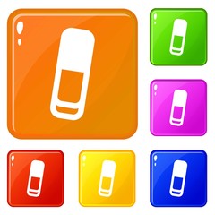 Finance accounting icons set collection vector 6 color isolated on white background