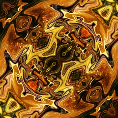 Abstract gold background. Fractal luxury art. Graphic painting golden artwork in oil imitation. Stock. Digital rich arabic texture. Wall art decor. Contemporary in modern style. 