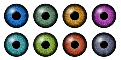 Poster Im Rahmen Verschiedene Augen-Iris-Makro-Illustration © oxinoxi