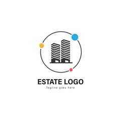 Real estate logo template design. Real estate logo with modern frame vector design