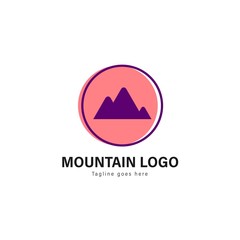 Mountain logo template design. Mountain logo with modern frame vector design
