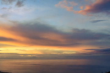 Naklejka na ściany i meble spectacular clouds formation at sunset