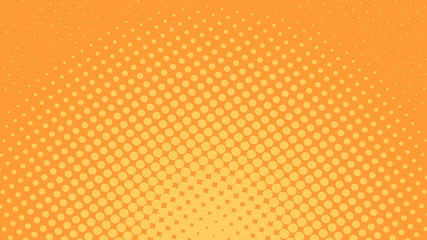 Comic cartoon retro yellow and orange pop art background with dots, vector illustration eps10