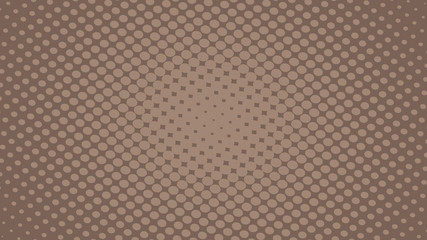 Brown pop art background with halftone dots design, abstract vector illustration in retro comics style