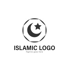 Islamic logo template design. Islamic logo with modern frame vector design
